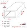 GAL-INDUSTRIAL Aluminium Profile Aluminium Square Tube 20 x 10 x