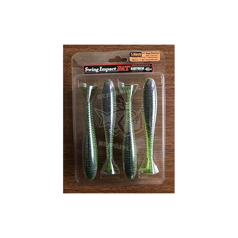 Keitech Fat Swing Impact 5.8 Inch Purple Chartreuse (BA Edition)