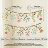 48Pcs Reusable Flower Fairy Banner Kit - Double-Sided PVC Garden