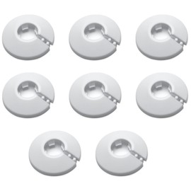 1/2 inch Outer Diameter Flange Water Pipe Cover Decoration White Pipe Cover Radiator PP Plastic 16mm(5/8") Escutcheon Pipe Collar for Wall Pipe Tube Decoration 8Pcs