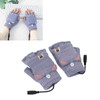 USB Heated Gloves Mitten Men Women Winter Knitted Fingerless Hand