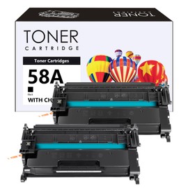 VE-aufis 58A CF258A Toner Cartridge Black 58X CF258X 2 Pack with Chip Compatible for 58X CF258X 58A CF258A Toner Cartridge for Use in Laserjet Pro M404n M404dn MFP M428fdw M428fdn M428dw Printer Ink