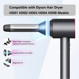 (Updated Anti-Falling) Hair Curler Suitable for Dyson Supersonic Hair Dryer Hair Air Wrap Curler Compatible with Dyson HD01 HD02 HD03 HD04 HD07 HD08 Hair Curling Attachments
