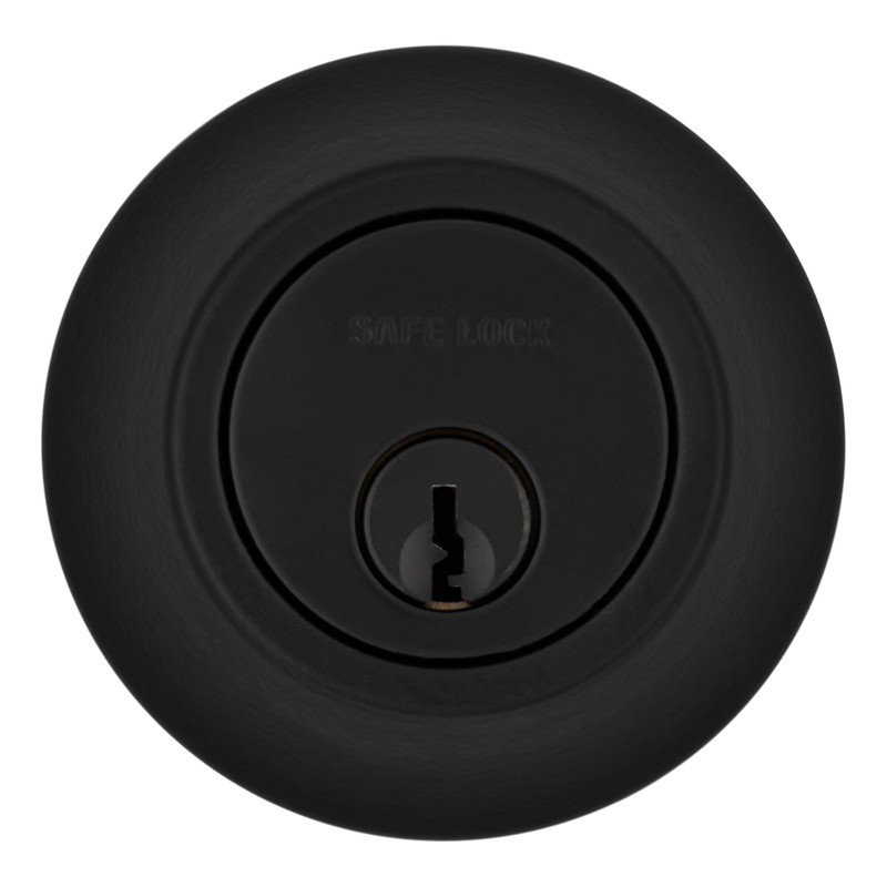 Weiser Safelock Matte Black Round Deadbolt Lock, ANSI/BHMA Grade 3