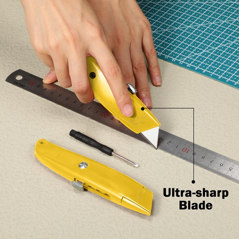 Lasnten 12 Pcs Box Cutter Bulk Retractable Utility Knife Heavy