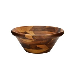 スワンソン商事 サラダボウル 木製 アカシア ブラウン 直径20.5×高さ8.0cm 木製の温かみ 食卓に馴染むおしゃれなデザイン SB-200AB