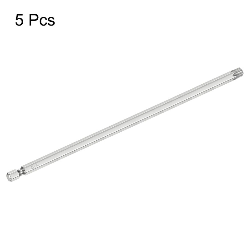 sourcing map 5pcs T40 Security Torx Bit 1/4" Hex Shank