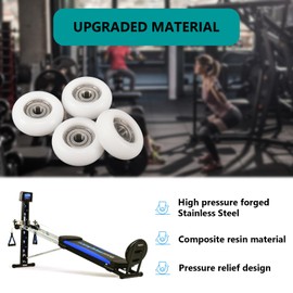 PFCKE Total Gym Replacement Set of 4 Wheels/Rollers for Models 2000, 3000, Some 3000 XL, and a Few Very Early XL(White)
