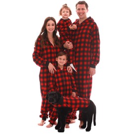 #followme Family Pajamas Buffalo Plaid Microfleece Kids Blanket Sleeper 95517-10195-14-16