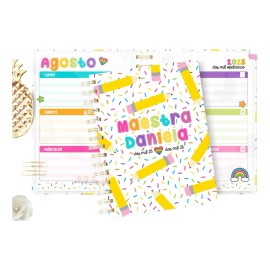 Agenda Docente Maestra, Agenda Personalizada, Colores
