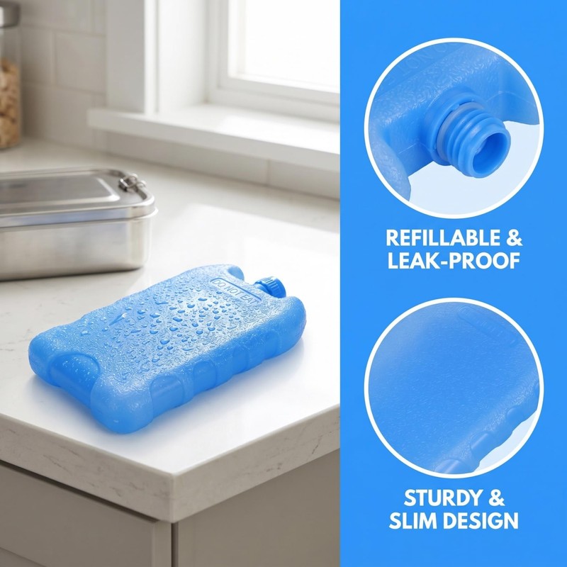 6pcs Ice Packs for Lunch Boxes, Slim Design Reusable Freezer