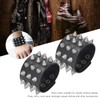 2 Pulseras Punk con Picos, Cuero Sintético y Aleación, Estilo
