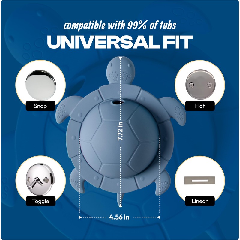 Turtle Bathtub Overflow Drain Cover – Universal Fit Tub Overflow