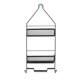 Bath Bliss Mesh Collection Deluxe Shower Caddy| Dimensions: 10.5"x 4.6"x 25.5" | Two Deluxe Shelves | Rust Proof | Shower Accessories | Black | Self Draining | Organization