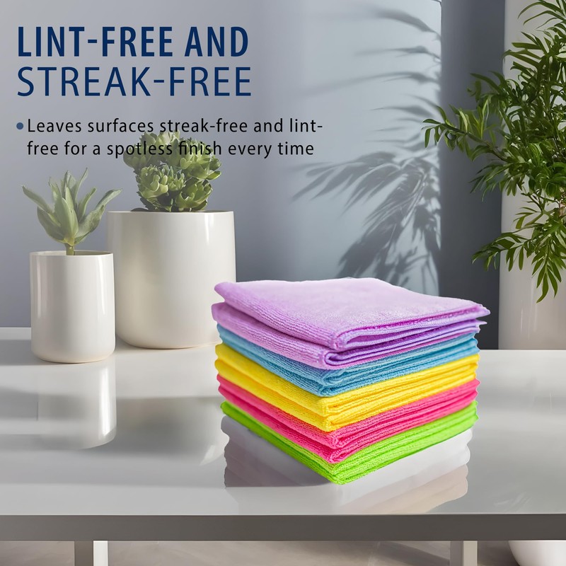 SparkleZen Microfiber Cleaning Cloth - 10 Pack Ultra Absorbent 40