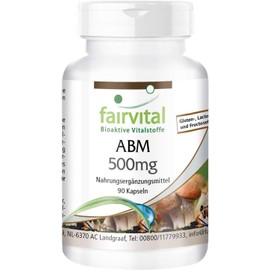 Fairvital Agaricus Blazei Murill Capsules - 500 mg ABM Mushroom Powder per Capsule - High Dose - Vegan - 90 Capsules