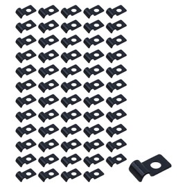 1/4 Inch Conduit Straps 60Pcs, One Hole Strap Clamps for Tube, Plumbing, and Electrical Cable, Pipe Fixing, Heavy Duty Black Zinc Plated Iron R Shape Bracket for Secure Installation