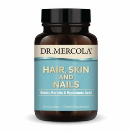 Dr. Mercola Hair, Skin and Nails - Provides Biotin, Keratin & Hyaluronic Acid - Premium Quality - Supports Healthy Aging - Non-GMO, Gluten-Free & Soy-Free - 30 Capsules (30 Servings)
