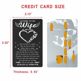 Memorial Card for Loss of Wife- Letters to My Wife from Heaven Gifts- wWfe Sympathy Remembrance Bereavement