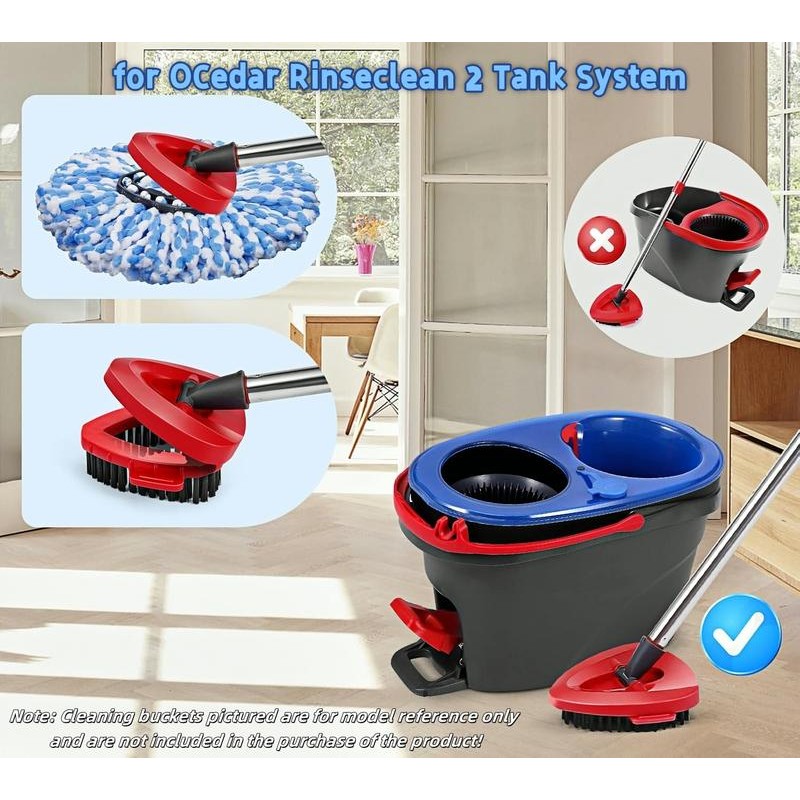 Spin Mop Head Replacement & Shower Floor Scrubber，Compatible with Ocedar