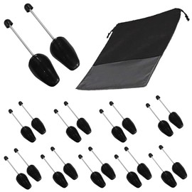 WAJJ 10 Pairs Practical Adjustable Length Men Shoe Tree Stretcher Holder Shaper Support (Black Spring)