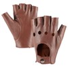 MGGMOKAY Fingerless Men's Half Finger Leather Drivers Gloves, Saddle.