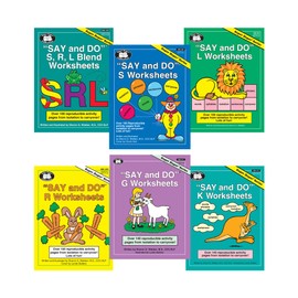 Super Duper Publications | Say and Do® Library Bundle - Speech Therapy 6-Book Set of Reproducible Articulation Activity Worksheets | Educational Learning Materials for Children