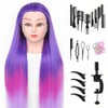 24-Inch Hairdressing Mannequin Head with Synthetic Fiber Hair – Styling,