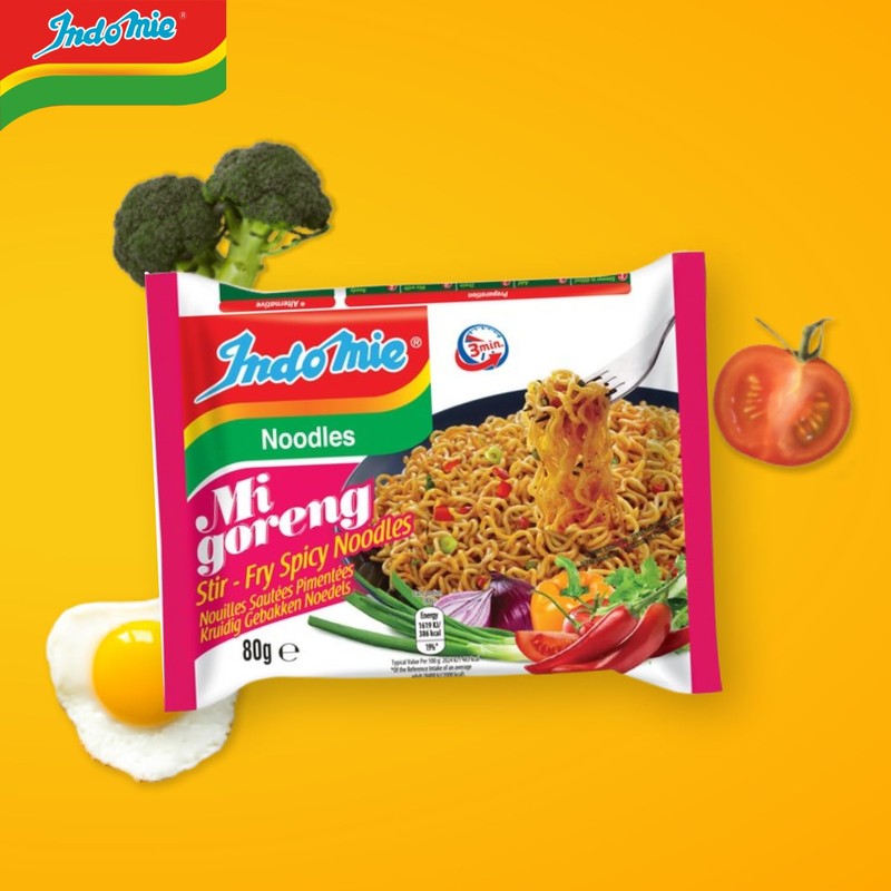 Indomie Mi Goreng Instant Noodles, Halal Certified, Hot & Spicy,