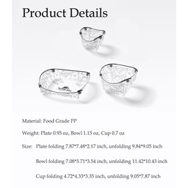 Portable Camping Tableware Set of 6 Pieces, Folding Plate, Bowl, Water Cup, Easy-Clean, Ultra-Light, Heat-Resistant,Collapsible, Food-Grade Material, for Outdoor Picnics (2)