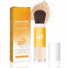 Sonnenschutz Setting Powder,Translucent Fixier Puder Makeup,Ölkontrollpinsel Gesicht Puder,Mattes,Leichtes, Atmungsaktives,Lang anhaltendes Loses Puder Makeup Für Frauen