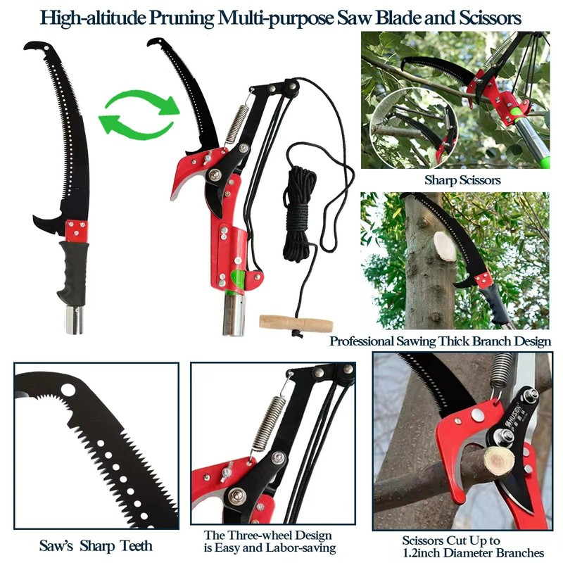 YTFLOT 2-32 Feet Pole Saws For Tree Trimming Manual Pole
