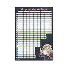 Card Game Pad DIN A5 - Script of the Wizards - Modern Replacement Pad with Updates, Easy to Read and Clearly Designed Also Suitable for Seniors and Children, Large Game Pad with 50 Sheets (1x)