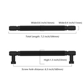 Asidrama 10 Pack 6.3 Inch(160mm) Matte Black Cabinet Pulls Knurled Kitchen Cabinet Handles, Cabinet Pulls Kitchen Cabinet Hardware for Cupboard Drawer Pulls