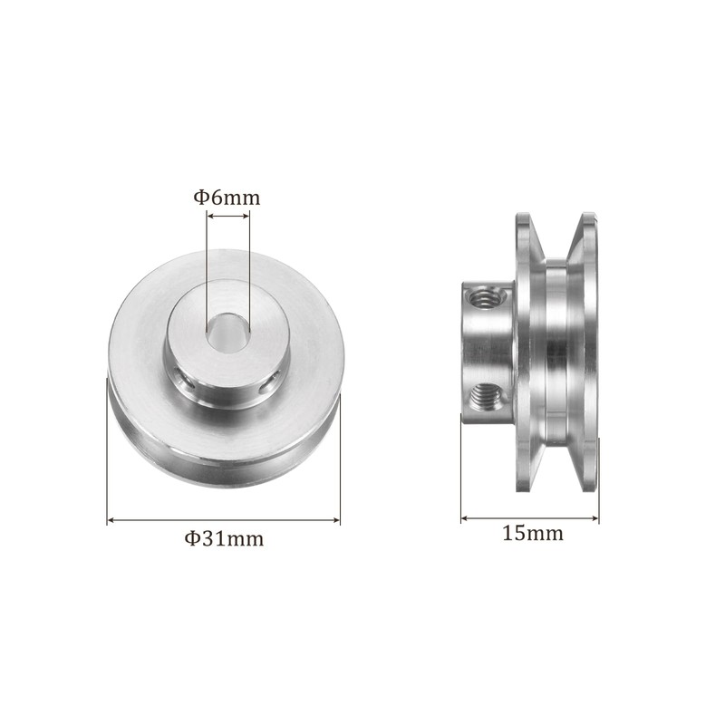 Kozelo V-Belt Pulley - [6mm Bore x 31mm Outer Diameter]