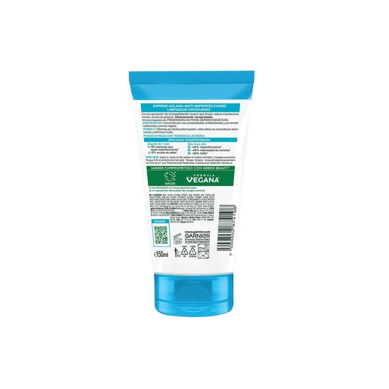 Microexfoliante Garnier skin active suave anti imperfecciones con ácido salicílico