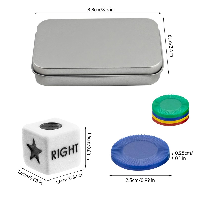 BEABOY Left Right Center Dice Game Set with 3 Dices