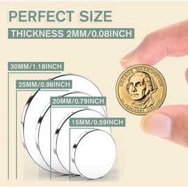 Magnets Strong, Pack of 20 20 mm x 2 mm Neodymium Magnets Extra Strong, Magnets for Magnetic Board, Whiteboard Magnets, Fridge Magnets for Crafts, Home, Office, Classroom, Iron Tools