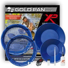 XP Metal Detectors Gold Pan Premium Kit - Ideal for Experienced Gold Hunters - with Two XP Gold Pans, Two Stackable classifiers and Gold Accessories (GP-Premium-KIT)