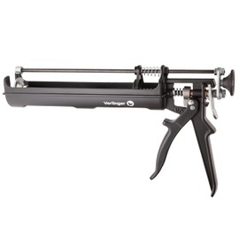 VERLINGER Dual Component Cartridge Gun For Epoxy Adhesives Applying 2-part Materials 25:1 Thrust Ratio Epoxy Applicator Gun Half-barrel Steel Aluminium Black Pro
