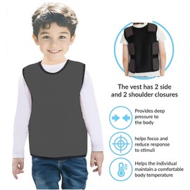 Sensory Compression Vest for Kids - Adjustable Deep Pressure Autism Vest for Calming, ADHD & Anxiety Relief - Comfort Therapy for Sensory Processing Disorder (SPD), Hyperactivity, Mood Regulation