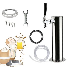 Beer Tower with Tap, Stainless Steel Drink Tower Beer Dispenser, Durable Beer Tower Dispenser Draft Beer Dispenser for Kegerator Home Bar Club (1 Tap)