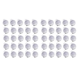 VORCOOL 50Pcs 22mm Jingle Bells Christmas Small Bell Christmas Decoration Colorful Bell Pendant for Festival Banquet Xmas Party (White)