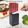 WELLSTAR 8-Piece Steak Knife Set with Wood Block – 4.75"