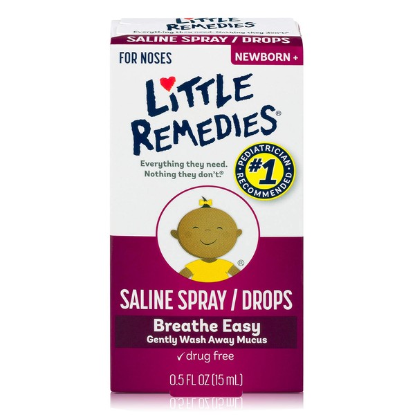 Little Remedies Saline Spray and Drops, Safe for Newborns, 0.5 fl oz
