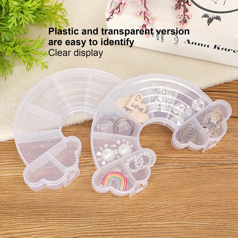 10Pcs Rainbow Shaped Transparent Storage Box Dust Proof Storage Box