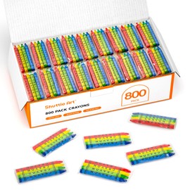 Shuttle Art Crayons Bulk Set - 200 Packs of 4 Assorted Colors (Total 800 Pieces), Non-Toxic Crayons Individual Packs for Party Favors, Restaurants, School Supplies for Teachers