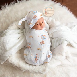 Ylsteed Highland Cow Baby Swaddle Blanket and Headband Set, Newborn Receiving Blanket Swaddle Wrap for Girls and Boys, Swaddling Blanket Neutral for Newborn，Soft and Skin-Friendly （Highland Cow）