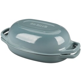 EDGING CASTING Enameled Cast Iron Dutch Oven Pot with Lid, Oval Dutch Oven for Bread Baking, Bread Oven for Homemade Sourdough Bread Baking, 5qt, Seasalt