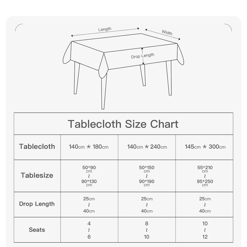 BALCONY & FALCON Rectangular Checkered Tablecloth Waterproof Washable Gingham Reversible